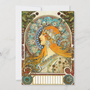 Alphonse Mucha Art Nouveau Zodiac Invitation