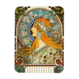 Alphonse Mucha Art Nouveau Zodiac Magnet
