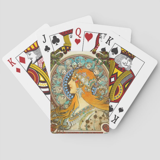 Alphonse Mucha Art Nouveau Zodiac Playing Cards (Back)