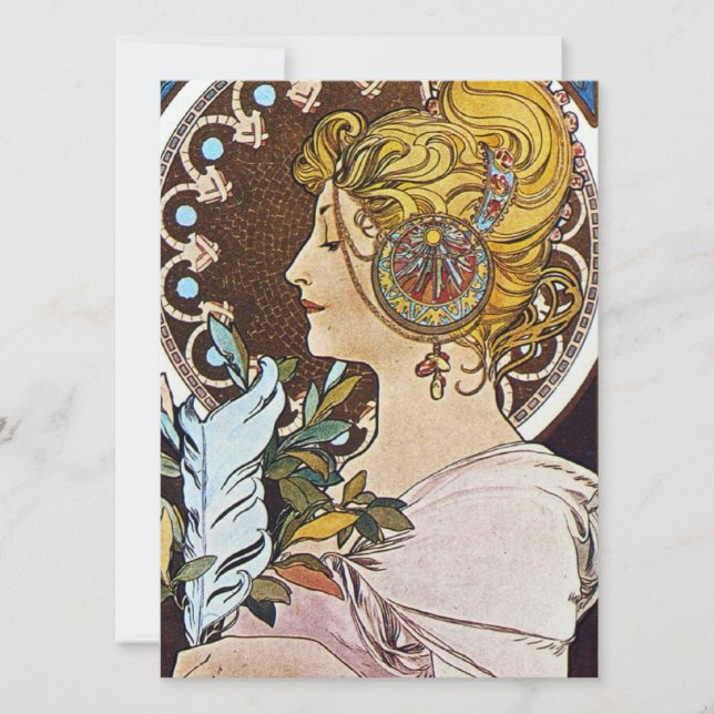 Alphonse Mucha Artwork Invitation (Front)