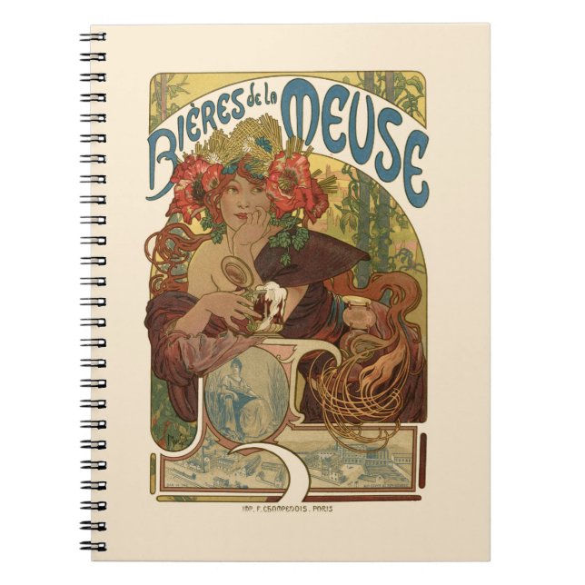 Alphonse Mucha Artwork Notebook (Front)