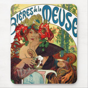 Alphonse Mucha Bieres De La Meuse Mouse Mat
