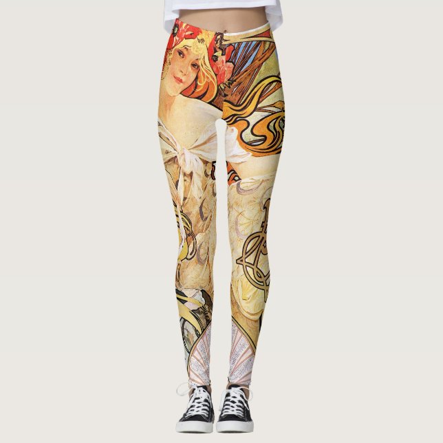 Alphonse Mucha Biscuits Lefevre-Utile Leggings (Front)