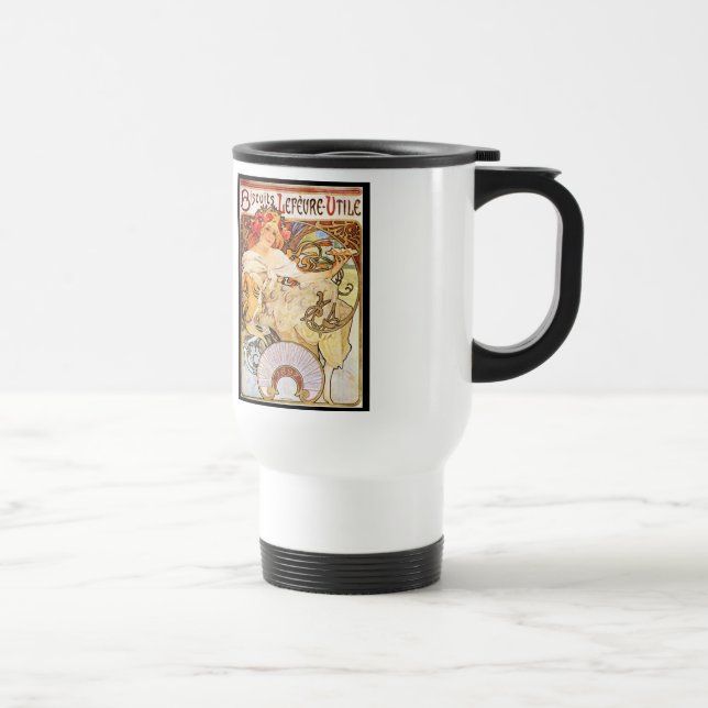 Alphonse Mucha Biscuits Lefevre-Utile Travel Mug (Right)