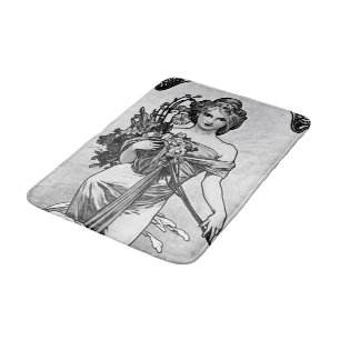 Alphonse Mucha Broken Blossoms Bath Mat