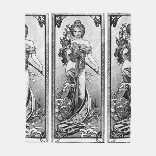 Alphonse Mucha Broken Blossoms Fleece Blanket