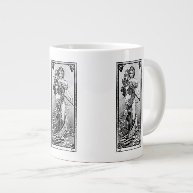 Alphonse Mucha Broken Blossoms Large Coffee Mug (Front Right)