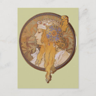 Alphonse Mucha ~ Byzantine Head: The Blonde Postcard