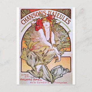 Alphonse Mucha. Chansons D 'Aieules, c.1898 Postcard