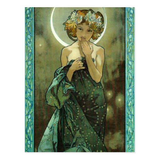 Image of Alphonse Mucha Clair De Lune Postcard
