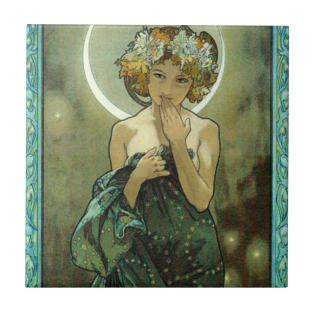 Alphonse Mucha Clair De Lune Tile (Front)