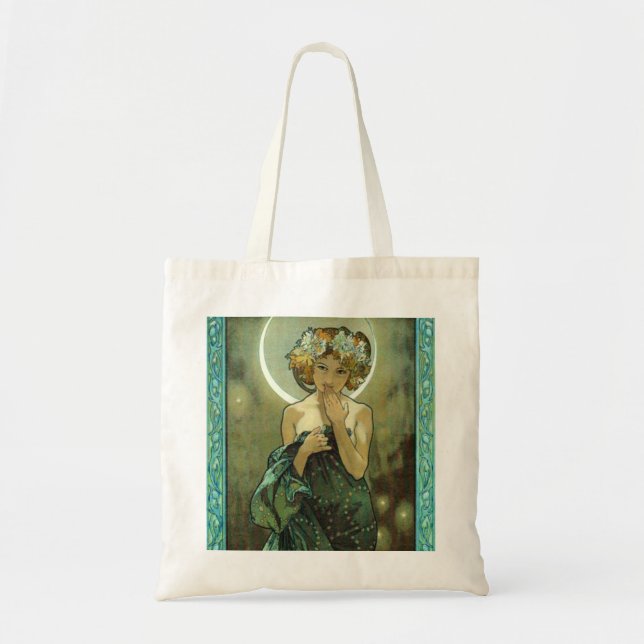 Alphonse Mucha Clair De Lune Tote Bag (Front)