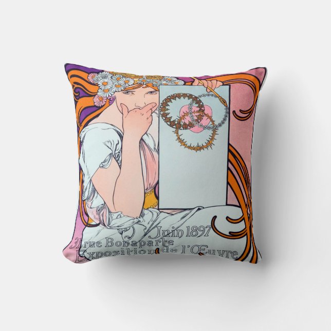 Alphonse Mucha Cushion (Front)