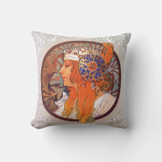 Alphonse Mucha Cushion (Front)
