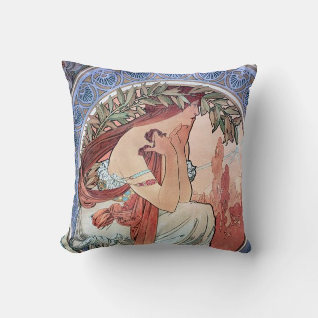 Alphonse Mucha Cushion (Front)