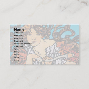 Alphonse Mucha - Cycles Perfecta Retro Art Nouveau Business Card