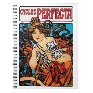 Alphonse Mucha - Cycles Perfecta Retro Art Nouveau Notebook