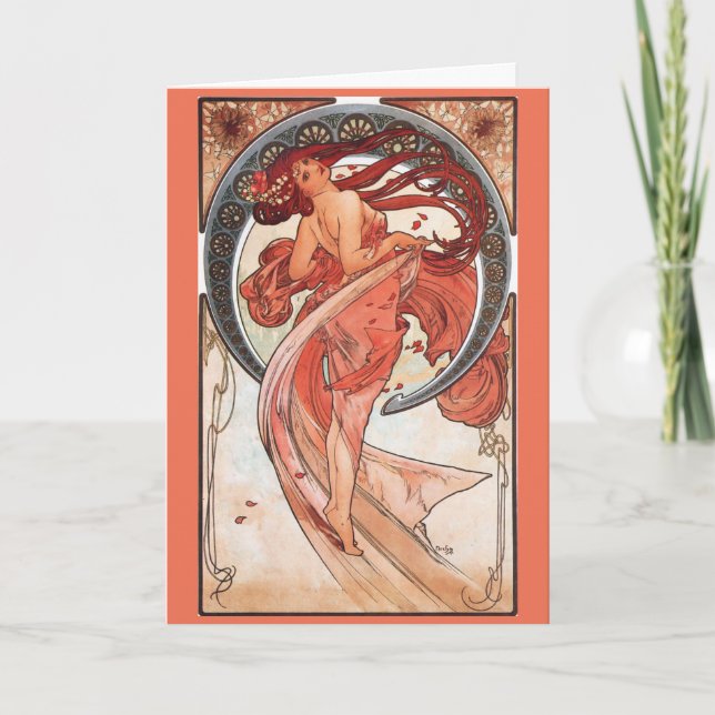 Alphonse Mucha Dance 1898 Art Nouveau Vintage Card (Front)