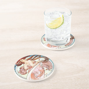 Alphonse Mucha Dance Coaster