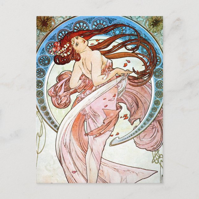Alphonse Mucha Dance Postcard (Front)