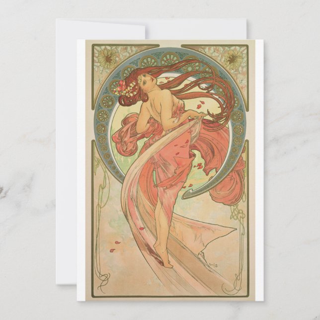 Alphonse Mucha - Dance Thank You Card (Front)