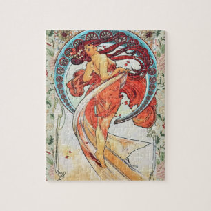 Alphonse Mucha Dance Vintage Art Nouveau Painting Jigsaw Puzzle