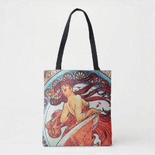 Alphonse Mucha Dance Vintage Art Nouveau Painting Tote Bag