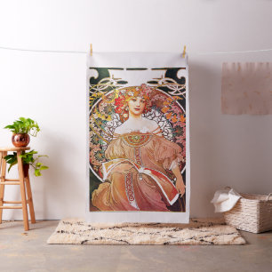 Alphonse Mucha Daydream Floral Vintage Art Nouveau Fabric