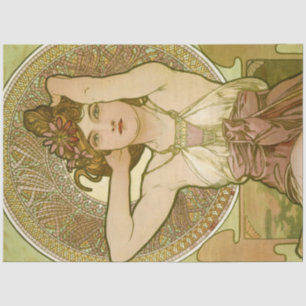 Alphonse Mucha Decoupage Tissue Paper Art Nouveau