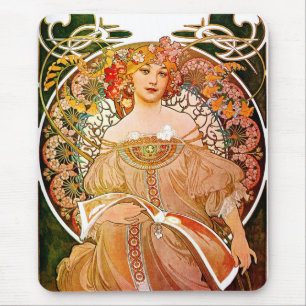 Alphonse Mucha Dreaming (Reverie) Mouse Mat