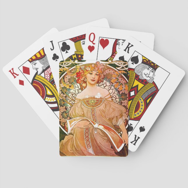 Alphonse Mucha Dreaming (Reverie) Playing Cards (Back)