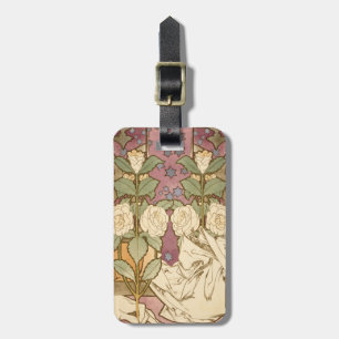 Alphonse Mucha Elegant Art Nouveau Stars Camellia Luggage Tag