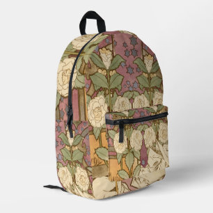 Alphonse Mucha Elegant Art Nouveau Stars Camellia Printed Backpack