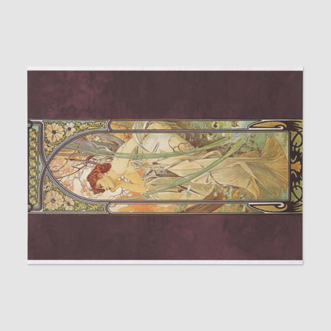 Alphonse Mucha, Evening Contemplation Tissue Paper (Front)