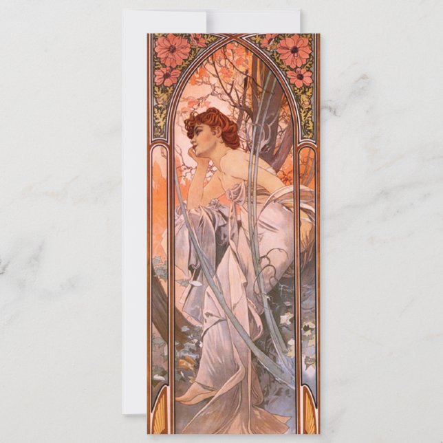 Alphonse Mucha Evening Reverie Invitations (Front)