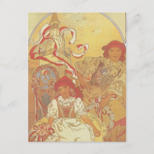 Alphonse Mucha - Exhibition 1913 Postcard (Front)