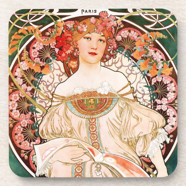 Alphonse Mucha F. Champenois Coasters (Front)