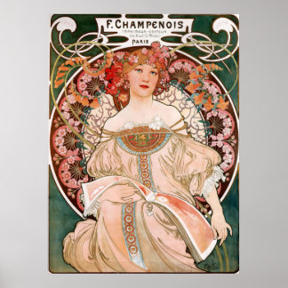 Alphonse Mucha - F. Champenois Imprimeur-Editeu Poster