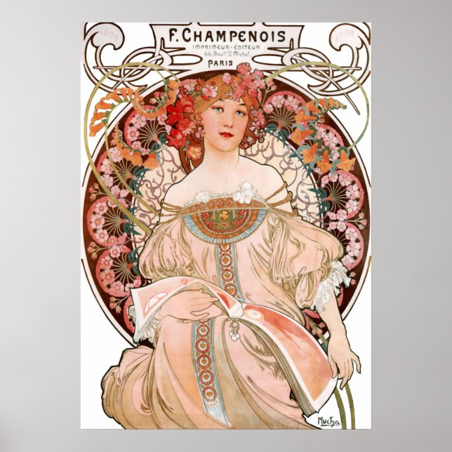 Alphonse Mucha - F. Champenois Imprimeur Poster (Front)