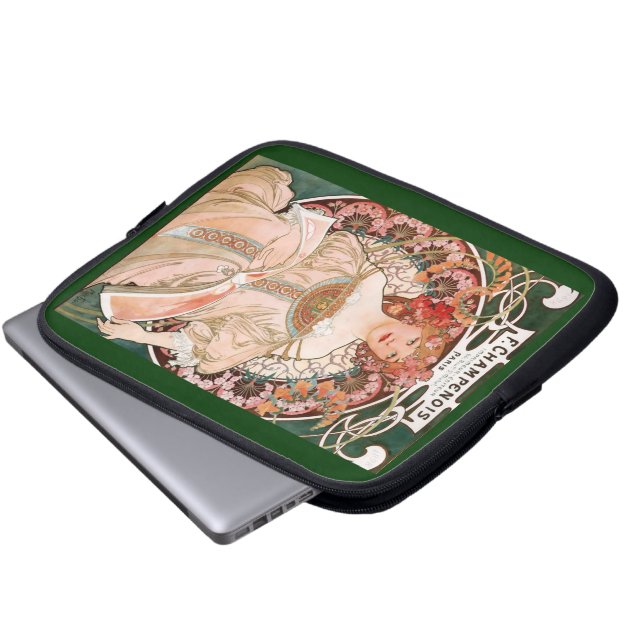 Alphonse Mucha F. Champenois Laptop Sleeve (Front Bottom)