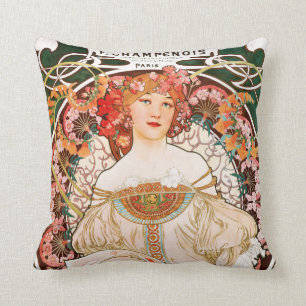 Alphonse Mucha F. Champenois Pillow