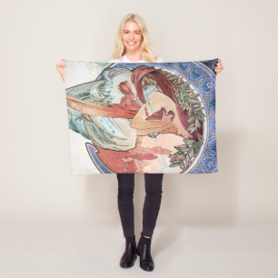 Alphonse Mucha Fleece Blanket