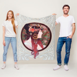 Alphonse Mucha Fleece Blanket