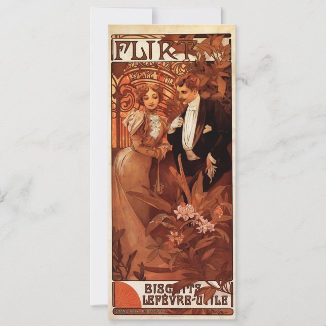 Alphonse Mucha Flirt Invitations (Front)
