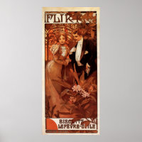 Alphonse Mucha Flirt Poster