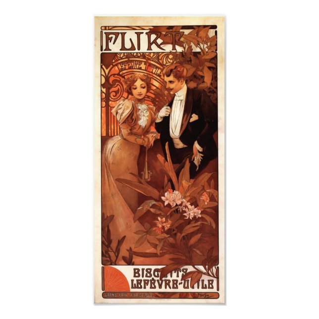 Alphonse Mucha Flirt Print (Front)