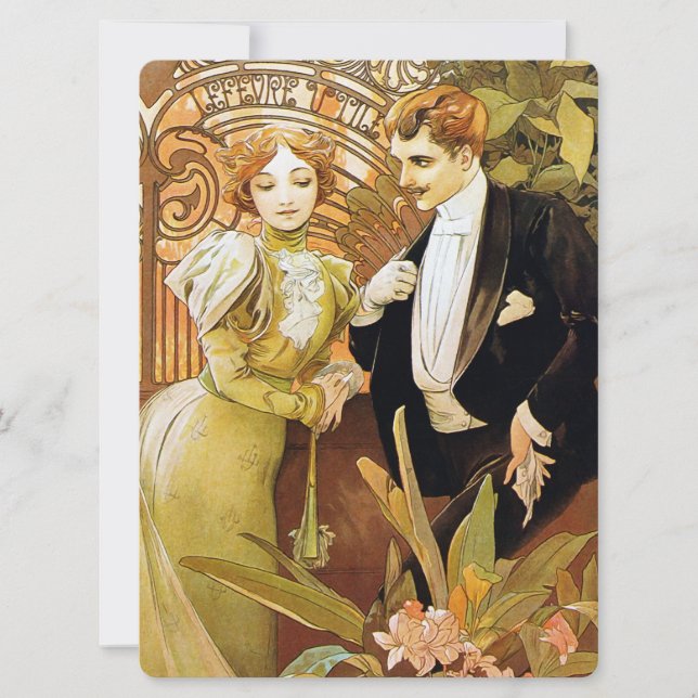 Alphonse Mucha Flirt Vintage Romantic Art Nouveau (Front)