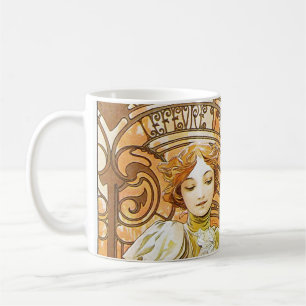 Alphonse Mucha Flirt Vintage Romantic Art Nouveau Coffee Mug