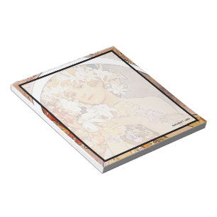 Alphonse Mucha Flower Notepad
