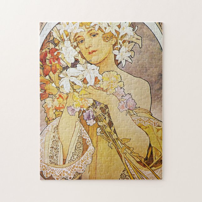 Alphonse Mucha - Flowers Jigsaw Puzzle (Vertical)